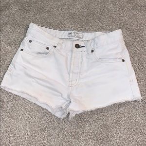 Free People white denim shorts
